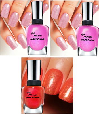 manasona Ultra High 3D Shine Longest Lasting Nail Polish Set Paint Combo of 3 Multicolor(Pack of 3)