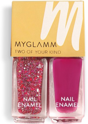 MyGlamm Two Of Your Kind Nail Enamel Duo Glitter Collection Bring the Bling(Pack of 2)