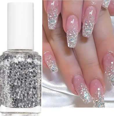 GABBU Use Shimmer Quick-dry Formula, Glitter Nail Polish silver shimmer
