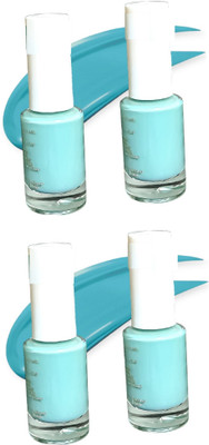Luipui LONG LASTING QUICK DRY MATTE FINISH NAIL POLISH PALE TURQUOISE(Pack of 4)