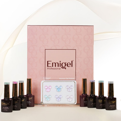 Emigel Professional Aurora UV Gel Polish Kit | with 6 UV Gel Polish & Top Coat, Base Coat 7.5 ml(Pack of 8)