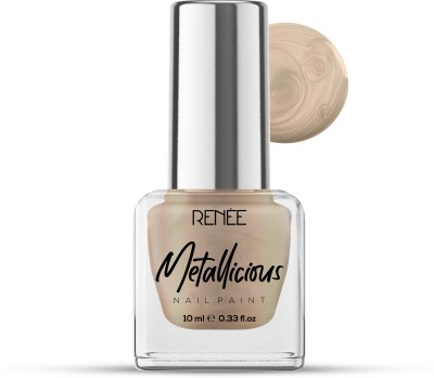 Renee Metallicious Nail Paint Gold Brass | Chip Resisting Formula with High Shine Gold Brass