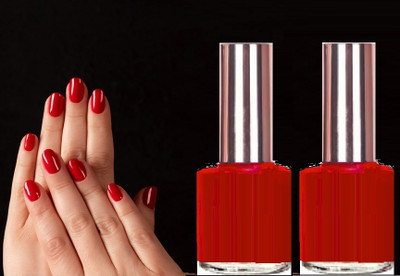 EVERERIN Breathable Nail Enamel With Raspberry RED(Pack of 2)