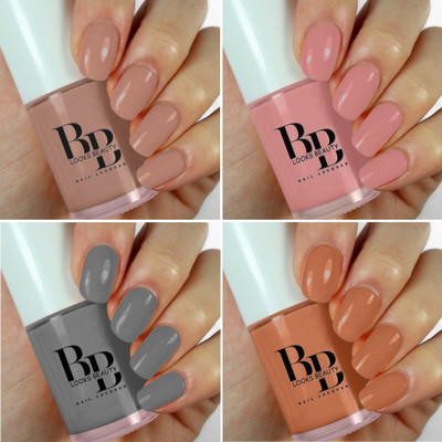 BB LOOKS BEAUTY BB Looks Beauty HD Colors High-Shine Long Lasting Nail polish Combo x 4 Peach Love, Plum Pink, Peach Plum, Grey(Pack of 4)