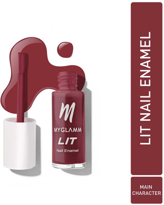 MyGlamm LIT Nail Enamel - Main Character (Deep Red Shade) Red