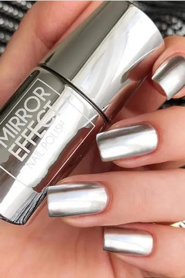 GABBU Best Metallic Mirror Effect Nail Polish Silver Silver