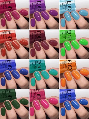 EOD Nail Polish Set Combo 6ml each of 12 Pcs Gloss High Shine Nail Paint Superstay at Wholesale Price Purple, Pink, Light Pink, Parrot Green, yellow, Blue, Light Blue, Sky Blue, Dark Green, Red etc(Pack of 12)