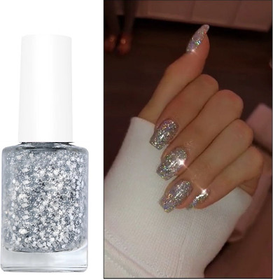 AFARAXIA Silver shine High-Shine Long Lasting Non Toxic Professional Nail Polish silver