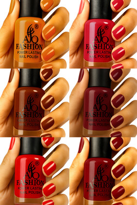 AQ FASHION Long Lasting quick dry Nail Polish New collection Combo A17 Multicolor(Pack of 6)