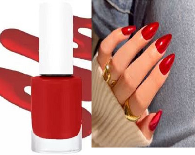 Luipui red matte nail polish trending long lasting pack of 1 RED
