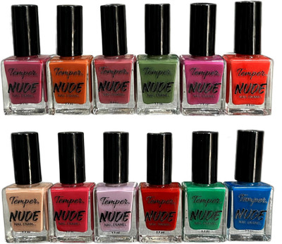 TEMPER Matte Finish nail Polish combo pack Unique Nail Paint (10ML Each) Multi Color(Pack of 12)