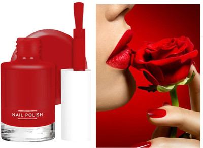 HUZURLU Red Non-glossy nail polish | Matte effect nail polish color red