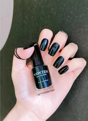 VAWZEN Nail Enamel | Lavish Black BH01 | High Shine | Chip Resistant | Quick Drying Black