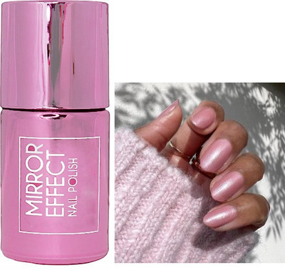 ADJD Quick Drying Lasting Metallic Mirror Effect Baby pink Nail Art Polish Baby pink