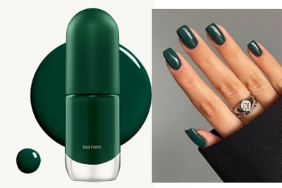 REIMICHI Long-Lasting Wear Ultra-Glossy Shine Nail Paint Chip-Resistant Formula dark green