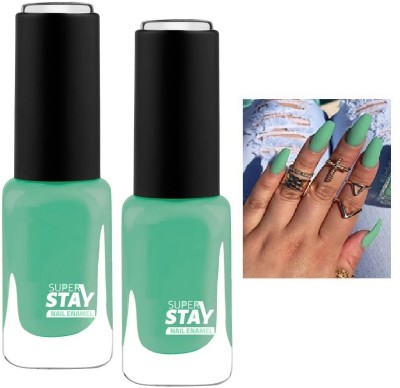 Emijun Best Unique Nail Paint HD Shine Quick Drying Long Stay Green Nail Paint GREEN(Pack of 2)