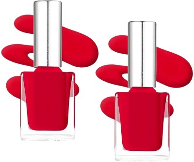 Latixmat Quick Dry Long Lasting Nail Polish Pack Of 2 Exotic Red(Pack of 2)