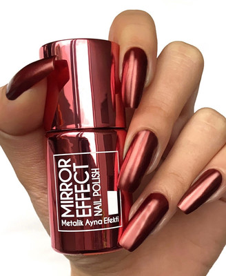 luzimaisa Mirror Effect Chrome Nail Art Polish Metallic Long lasting Red