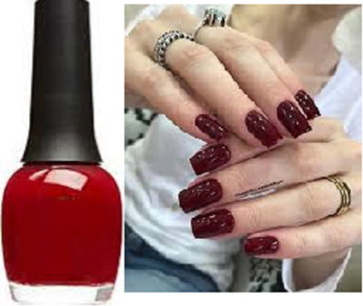 Luipui maroon color glossy nail polish pack of 1 maroon