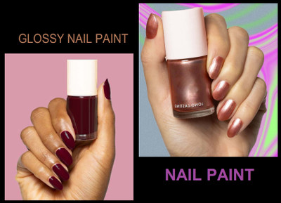 manasona Nail Polish Combo Set Metalic Copper and Burgundy Multicolor(Pack of 2)