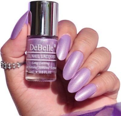 DeBelle Gel Nail Lacquer Hello Hannah (Light Purple with Gold Micro Shimmer), 6ml