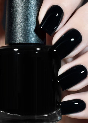 AFARAXIA Jet Black Nail Polish Long Lasting Smooth Finish48 BLACK