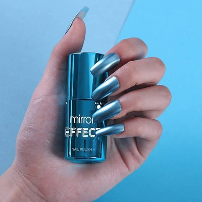 EVERERIN Mirror Effect Nail Polish In Premium Quality Ingredients-blue blue