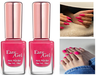 EVERERIN Quick Dry Long Lasting Nail Polish Combo ruby pink(Pack of 2)