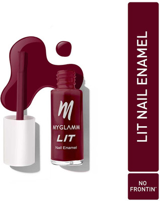 MyGlamm LIT Nail Enamel - No Frontin 
(Deep Maroon Shade) Purple