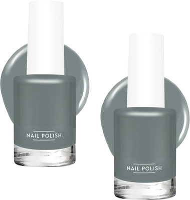 ADJD Combo Nail Polish with Glossy Gel Finish Quick Dark grey drying Dark grey