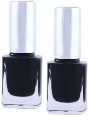 GABBU Nail Paint With Smooth Glossy Finish look with shimmer gillter Black