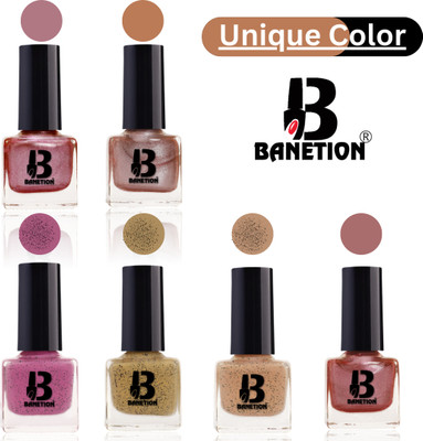 Banetion Long-Lasting Chip-Free Nail Colors with Matte Finish and Quick Drying multi color(Pack of 6)