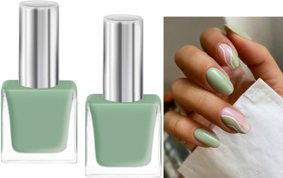 tanvi27 Combo Nail Polish Lacquer Quick Dry Long Lasting Light green Glossy Shine Light green