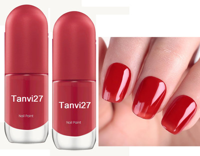 tanvi27 Combo Nail Lacquer Quick Dry Long Lasting Cherry red Nail Polish Cherry red