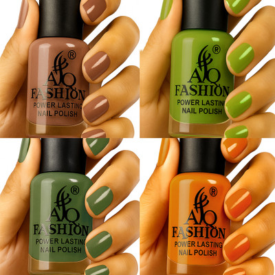 AQ FASHION Long Lasting quick dry Nail Polish New collection Set A106 Multicolor(Pack of 4)