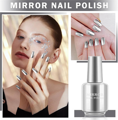 GULGLOW99 Metallic Mirror Nail-Polish Magic Mirror Effect Chrome SILVER