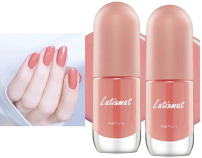 Latixmat New Ultra-Glossy Shine, Long-Lasting & Chip-Resistant Dusky Orange Nail Paint Dusky Orange(Pack of 2)