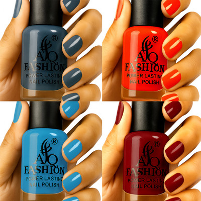AQ FASHION Long Lasting quick dry Nail Polish New collection Set A170 Multicolor(Pack of 4)