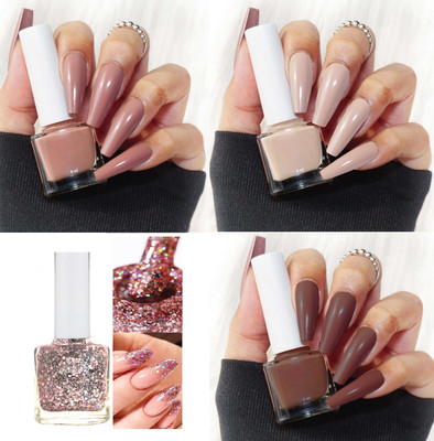 tanvi27 Best Quick Dry, Long-Lasting & Highly-Shine Finish Mini Magic Nail Polish Combo Multi Color(Pack of 4)