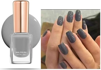 HUZURLU HIGH SHINE DARK GREY WATERPROOF NAIL LACQUER GREY