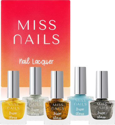 Miss Nails Super Gloss Set of 5 Combo SG09 Multi(Pack of 5)