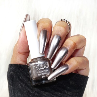 Indie OuterSpace Silver Metallic Nail Polish Lacquer Quick Dry Long Lasting ToxicFree Outer Space