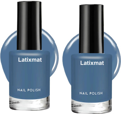 Latixmat Combo Professional High Shine Quick Dry Blue Nail Polish Blue