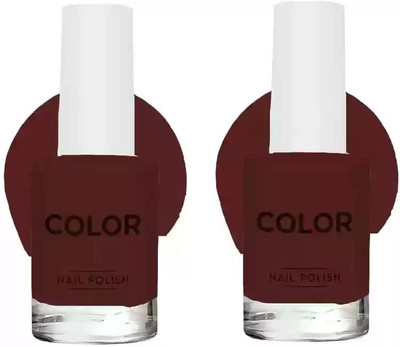 HUZURLU QUICK AND FAST DRY LONG LAST MAROON NAIL COLOR COMBO MAROON(Pack of 2)