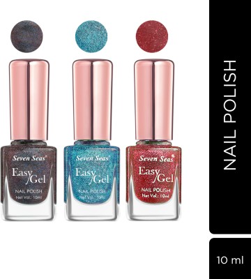 Seven Seas Nail Polish Set Of 3 Long Stay Multicolor(Pack of 3)