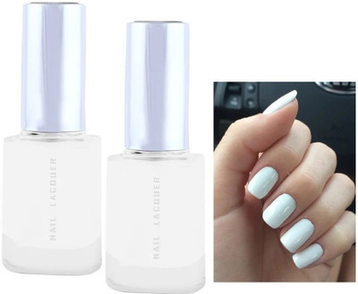 EVERERIN Long-lasting & Vibrant Nail Paint Combo with High Gloss Finish White