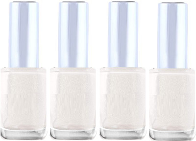 ADJD Combo Colors High-ShineGlossy whit Long Lasting Non Toxice Nail Polish Glossy white(Pack of 4)