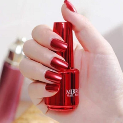 THTC Quick Drying Metallic Red glossy Nail Polish red