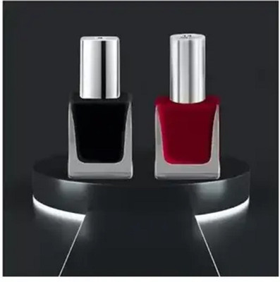Jiwoo BLACK AND RED COLOR GLOOSY NAIL POLISH SET OF 2 BLACK RED(Pack of 2)
