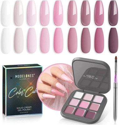 MODELONES Refreshing Grapefruit 9 Shades Palette Solid Cream UV Gel Polish Color Cube Gel MOB-B101030009A